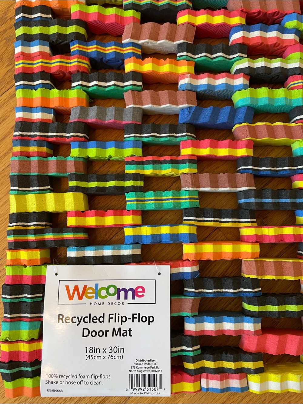 Multicolor Recycled Flip-Flop Door/Floor Mat NWT